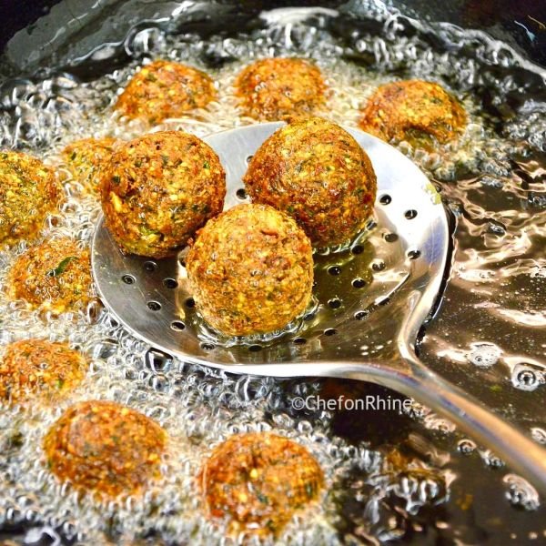 Frying Falafel