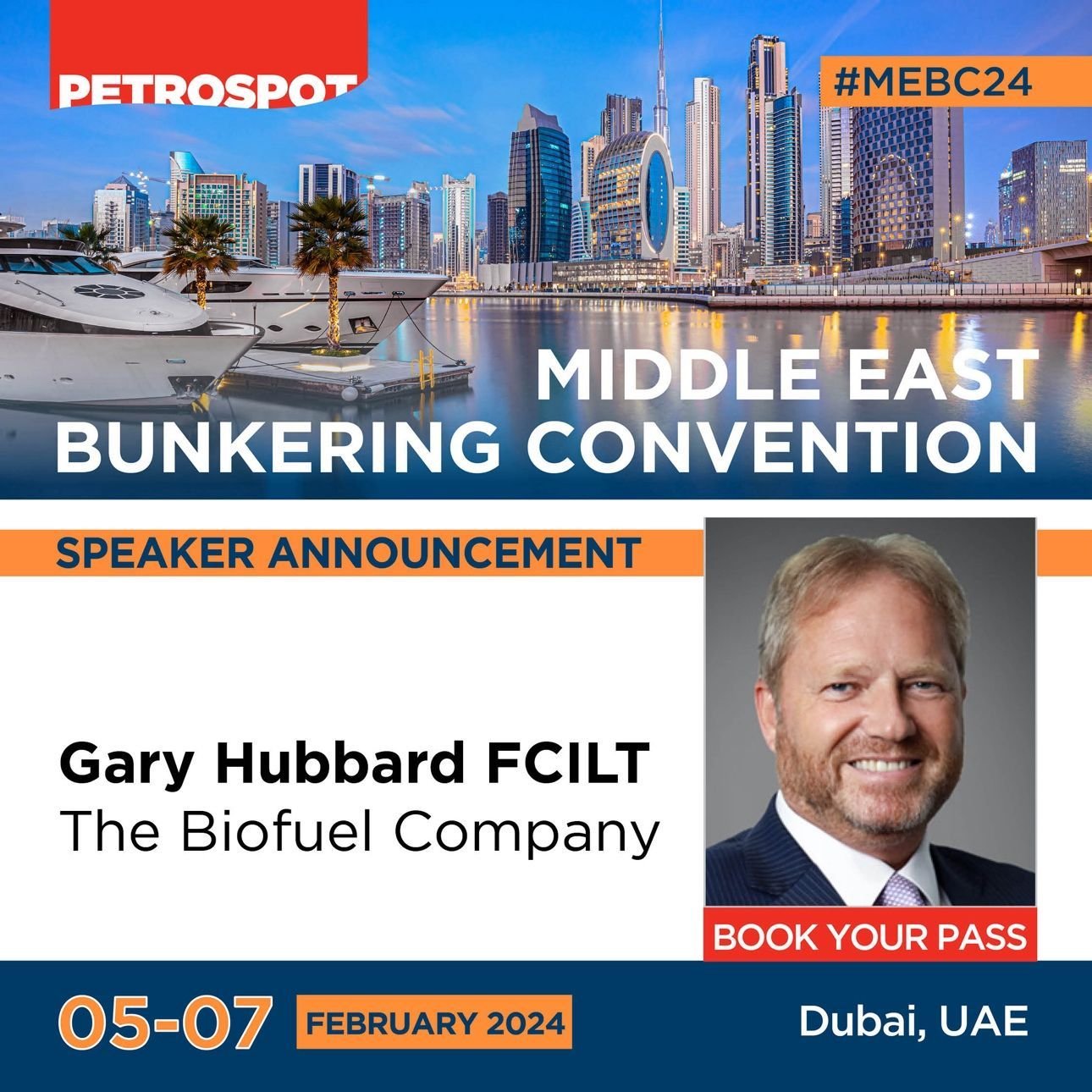 Gary Hubbard speaking at Middle East Bunkering Convention 2024